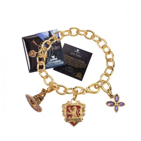  Harry Potter bracelet avec pendentifs plaqué or Lumos Gryffindor