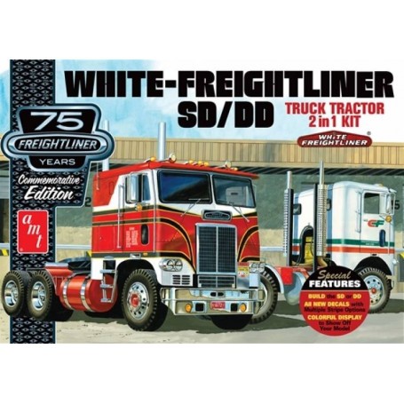 Maquette camion White Freightliner 2-IN-1 tracteur SC / DD (75e anniversaire) Le Kats à AMT a retiré tous les arrêts pour le 75e