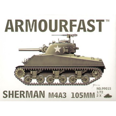  M4A3 Sherman 105mm gun: Le pack contient 2 maquettes de char à monter sans colle