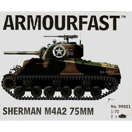 Maquette M4A2 Sherman 75mm: Le pack comprend 2 kits de chars d'assemblage