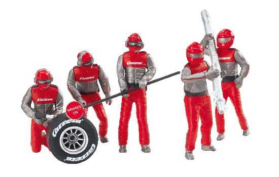  Carrera Ensemble de figurines, mécanique, Carrera Crew rouge- 1/32 - 