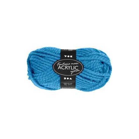 Laine Pelote de laine acrylique Fantasia, L: 35 m, turquoise, Maxi, 50gr