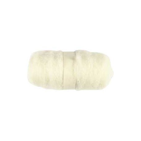 Laine Pelote de laine cardée, blanc, 100gr