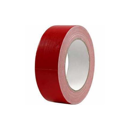  Ruban tissu, l: 38 mm, rouge, 25m