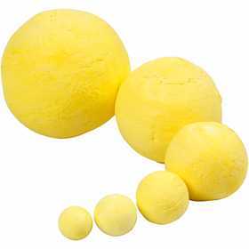  CC Hobby Mix de boules en coton, d: 12+15+20+30+40+50 mm, jaune, Ouat