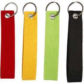  CC Hobby Porte-clés, dim. 3x15 cm, ép. 3 mm, vert, jaune, rouge, noir