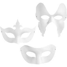  CC Hobby Masques - Assortiment, harlequin, h: 10-20 cm, l: 18-20 cm, 