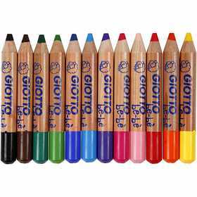  GIOTTO bé-bé Crayons de couleur, mine: 6 mm, d: 13 mm, Couleurs assor