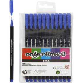  Colortime Feutres Colortime Fineliner, trait: 0,6-0,7 mm, bleu foncé,
