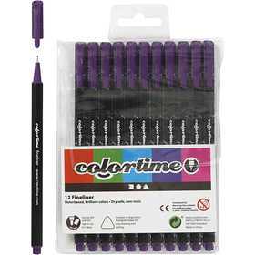  Colortime Feutres Colortime Fineliner, trait: 0,6-0,7 mm, violet, 12p