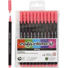  Colortime Marqueurs Colortime Fineliner, trait: 0,6-0,7 mm, rose, 12p
