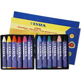  Lyra Crayon de cire Lyra, ép. 15 mm, L: 9 cm, 12pièces- - Crayons div
