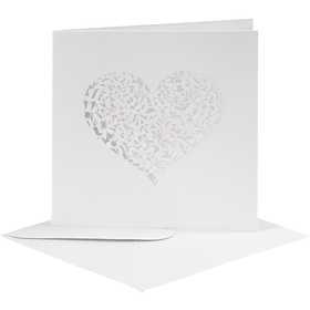  Happy Moments Carte et enveloppe, blanc, dimension carte 13,5x13,5 cm