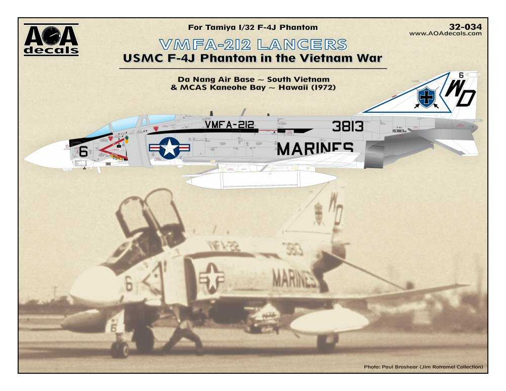  AOA Decals Décal Lanceurs VMFA-212 - USMC McDonnell F-4J Phantom dans