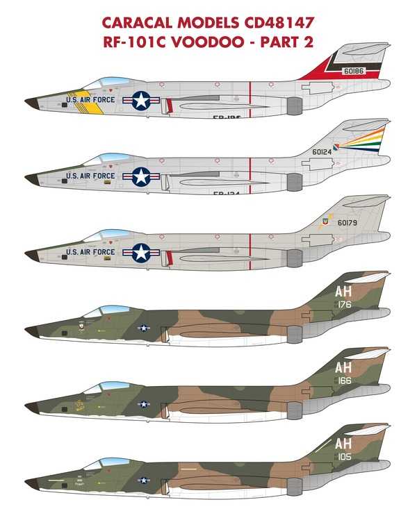  Caracal Models Décal USAF McDonnell RF-101C Voodoo RF-101C Partie 2No