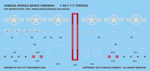 Caracal Models Décal Pochoirs Nighthawk Lockheed F-117A Cette fiche d