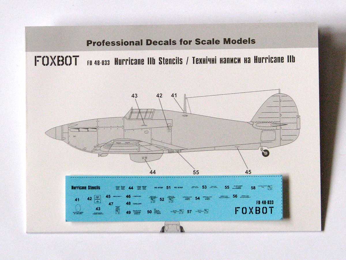  Foxbot Decals Décal Pochoirs pour Hawker Hurricane [Mk.I Mk.IIc Mk.IV