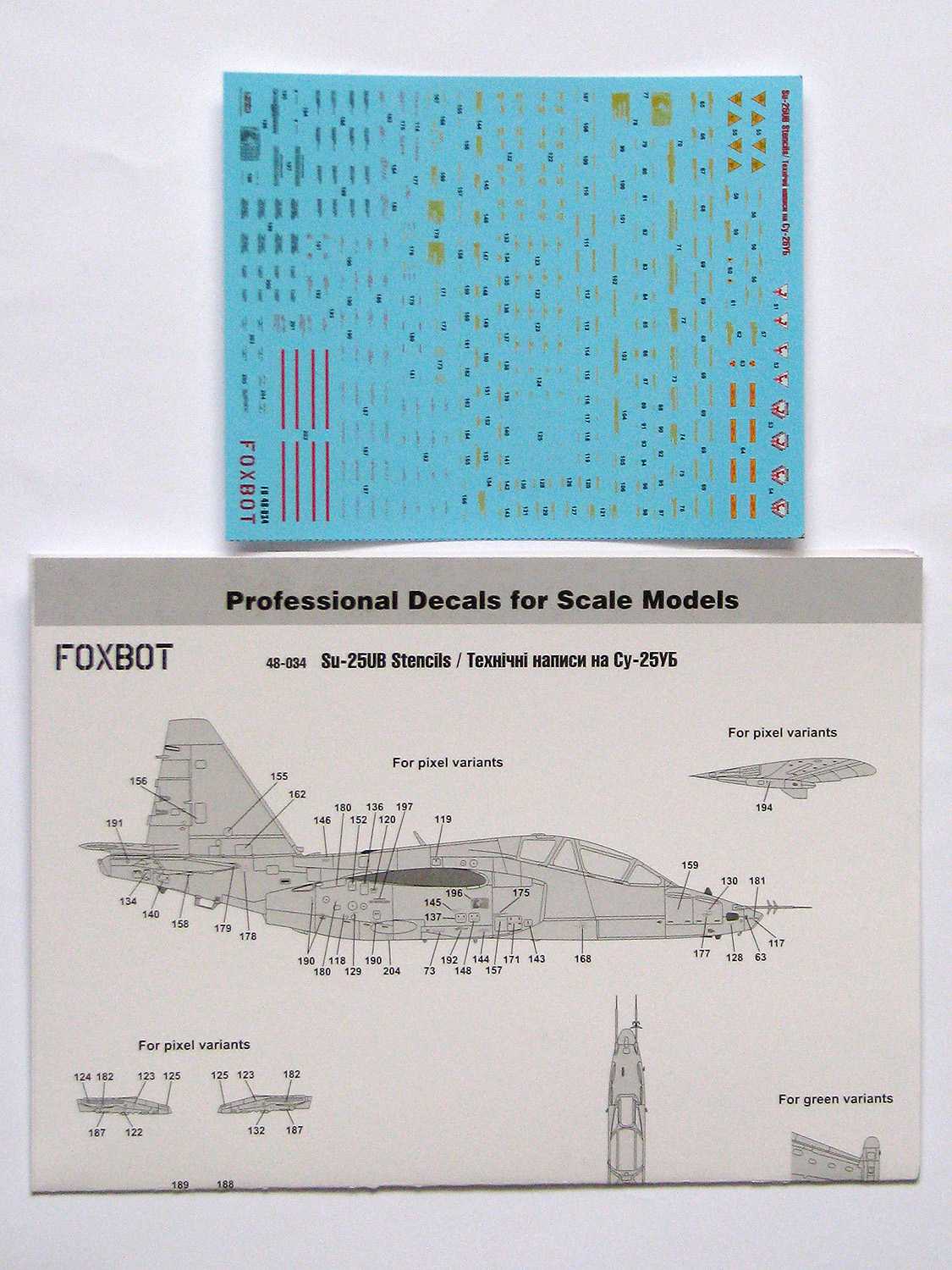  Foxbot Decals Décal Pochoirs pour Sukhoi Su-25UB- 1/48 - Accessoires