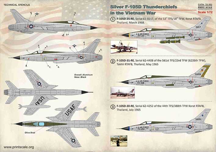  Print Scale Décal Tchèques F-105D de la Silver Republic pendant la gu