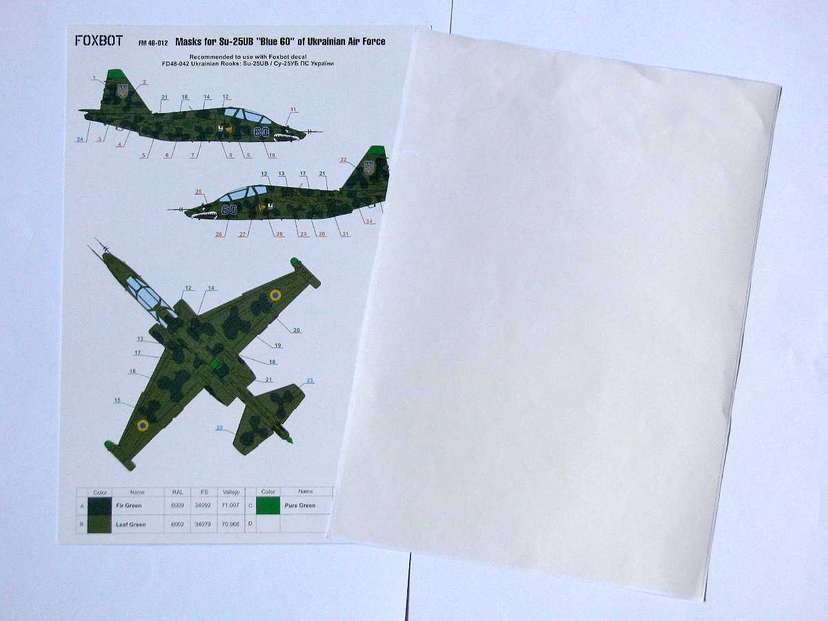  Foxbot Decals Masques pour Sukhoi Su-25UB Blue 60- 1/48 - Accessoire