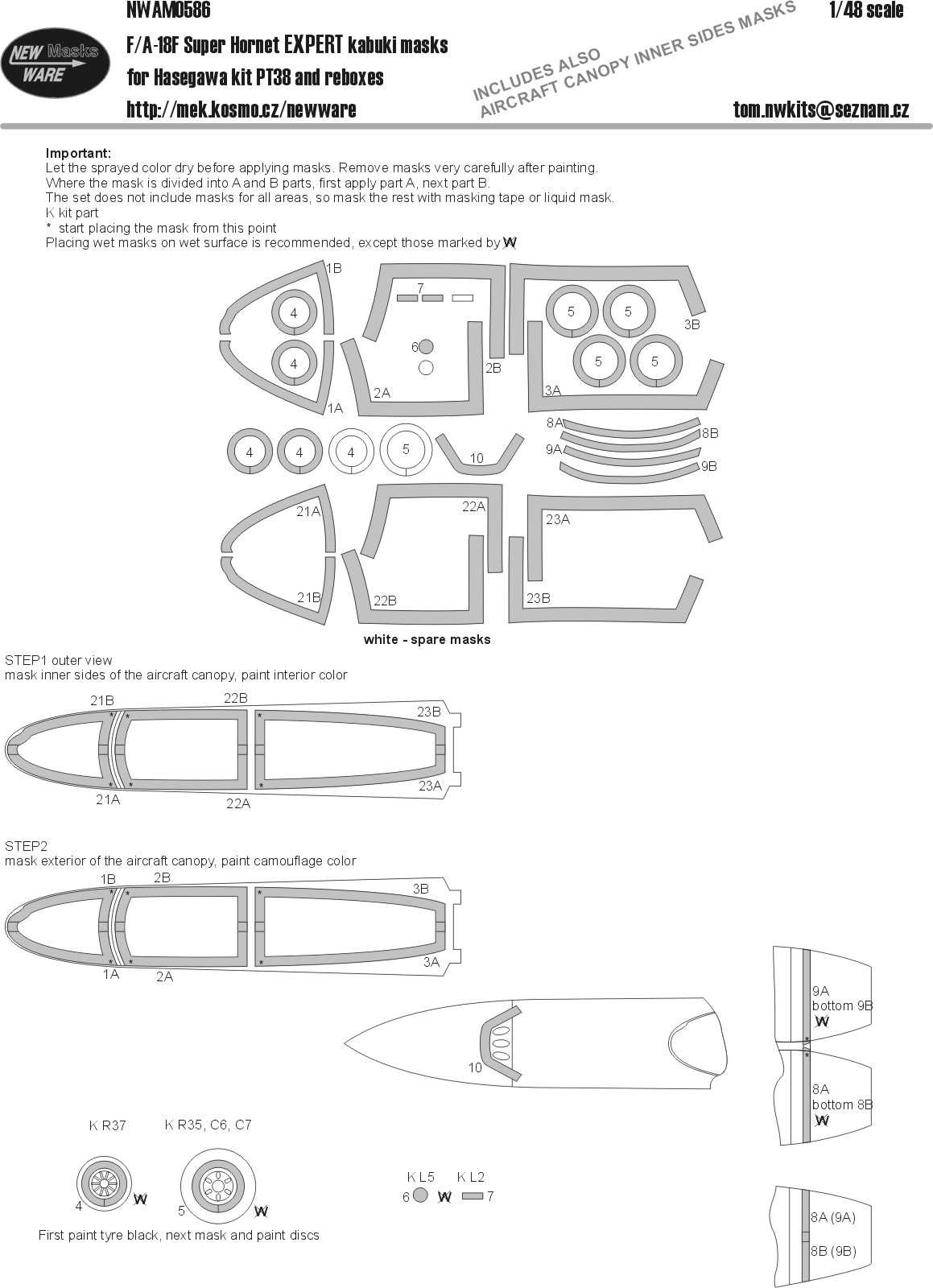  New Ware Boeing F / A-18F Masques Kabuki Super Hornet EXPERT (conçus 