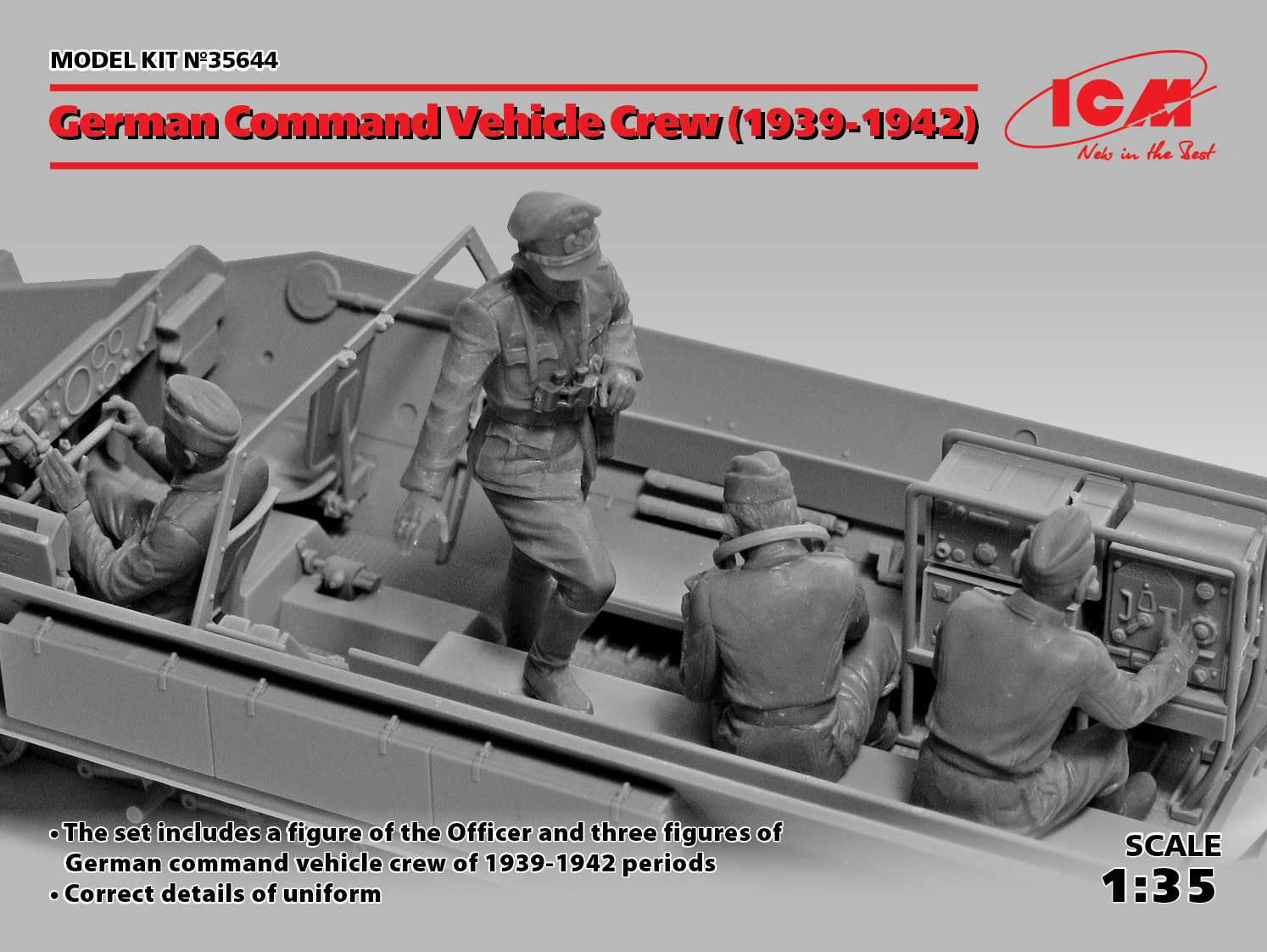 Figurines ICM Equipage de véhicules de commandement allemand (1939-194
