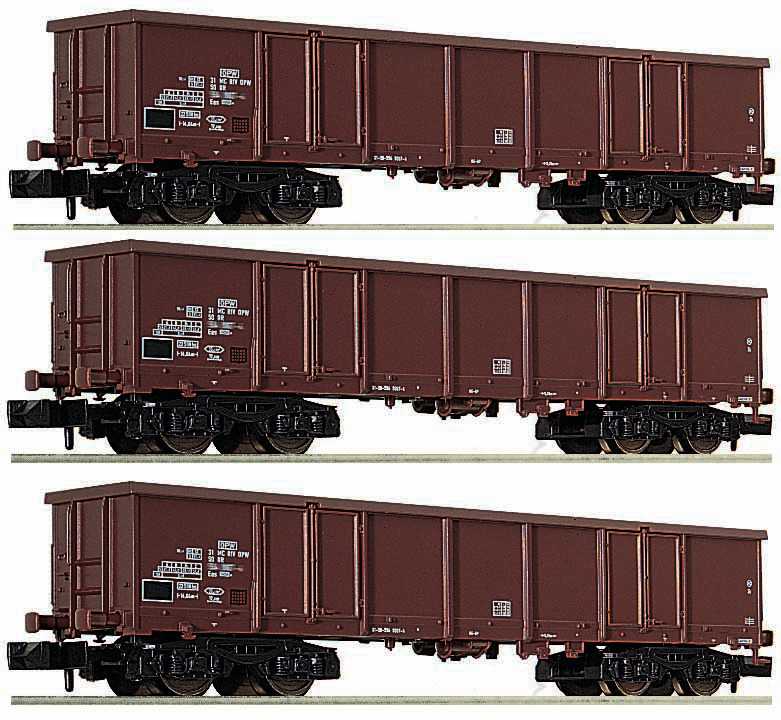  Roco-Fleischmann Set de 3 wagons de marchandises type Eas, DR-N - Tra