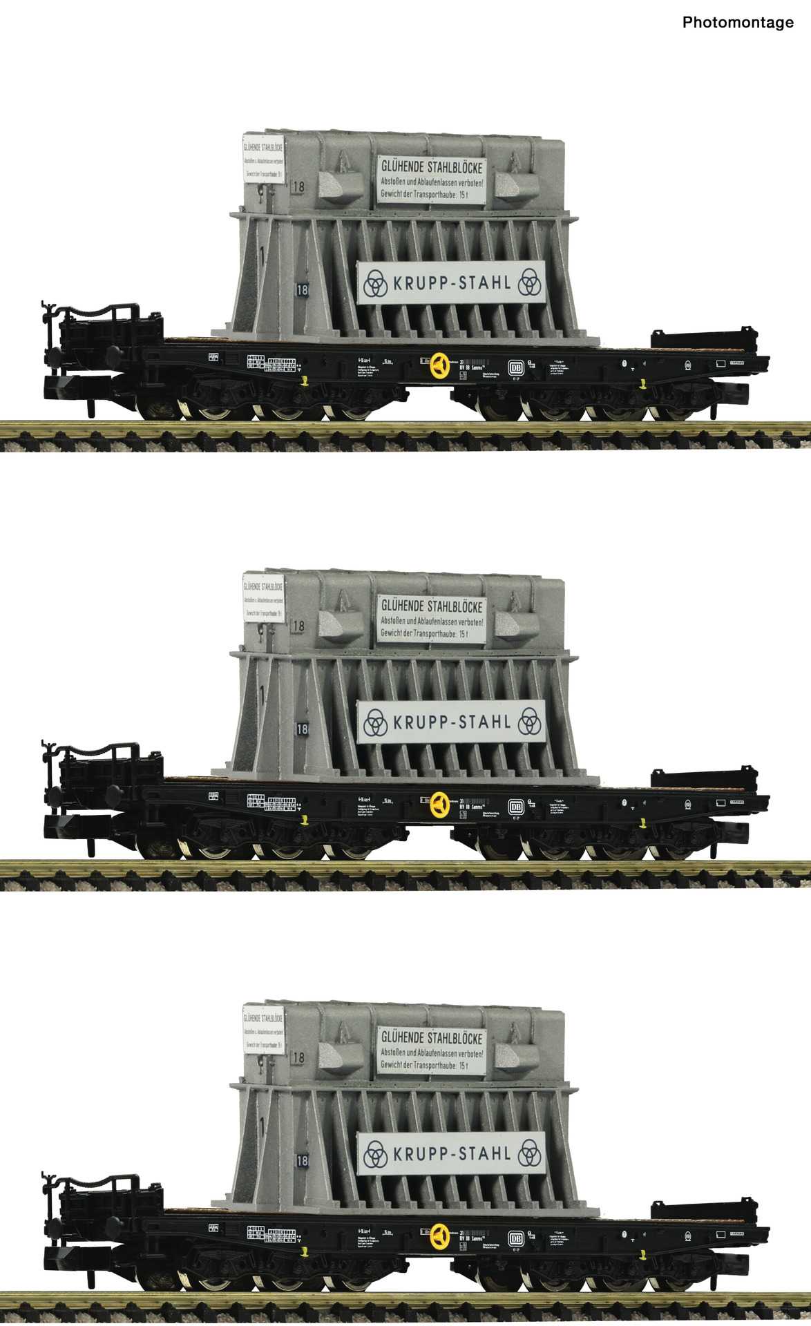  Roco-Fleischmann Lot de 3 wagons lourds type Samms, DB-N - Trains min