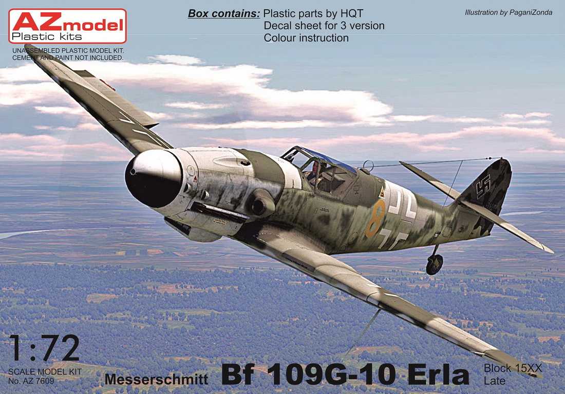 Maquette AZ Models Messerschmitt Bf-109G-10 Erla Late (bloc 15XX)-1/