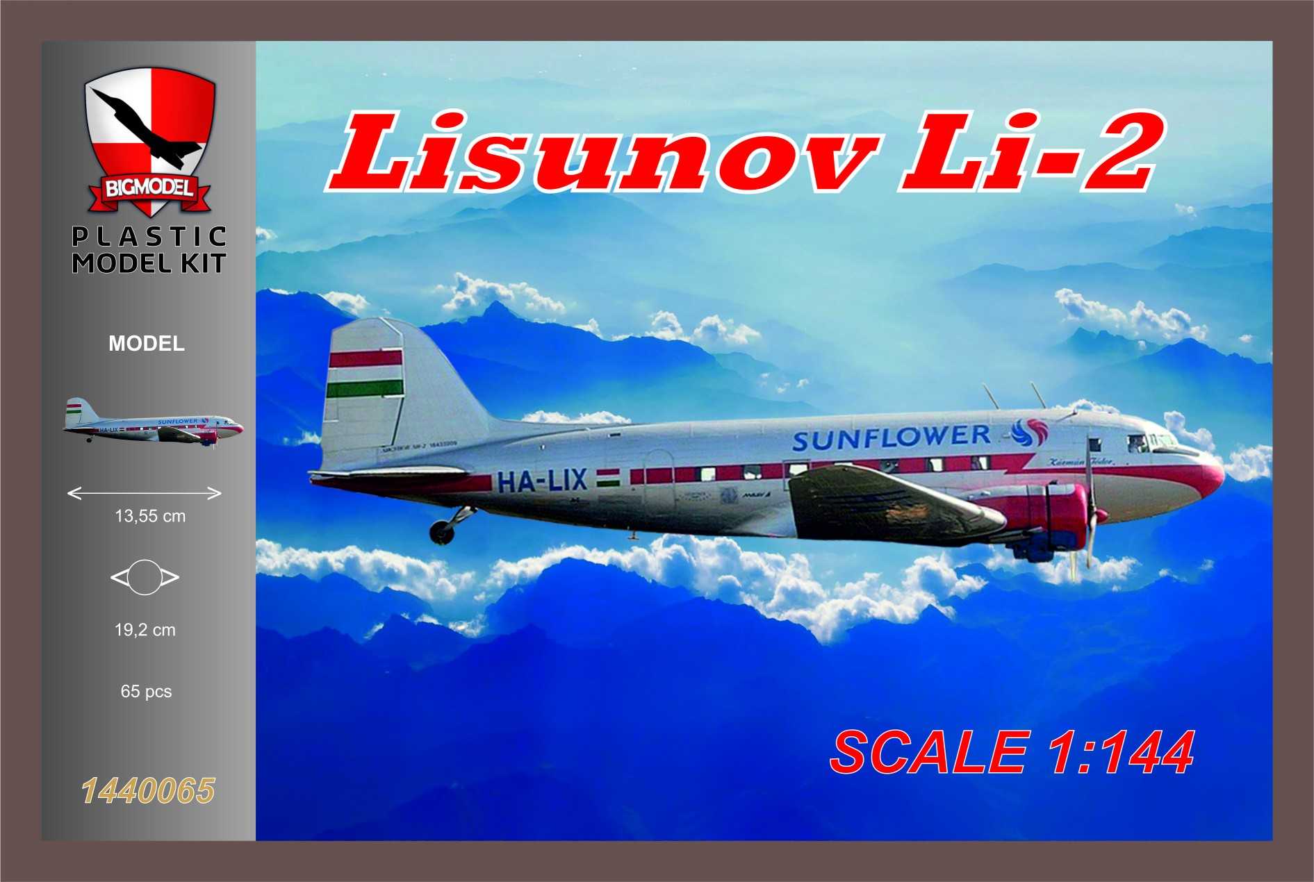 Maquette BIGMODEL Lisunov Li-2 HA-LIX Tournesol-1/144 - Maquette d'avi