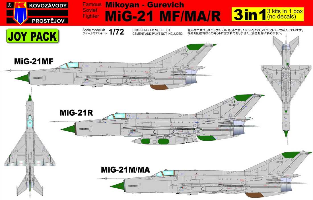 Maquette Kovozavody Prostejov Mikoyan MiG-21MF / MiG-21MA / MiG-21R J