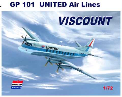 Maquette Mach 2 Vickers Viscount 700 avec décalques pour United-1/72 -