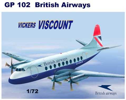 Maquette Mach 2 Vickers Viscount 700 avec décalques pour British Airwa