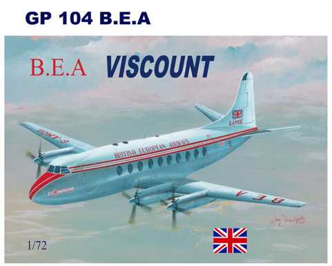 Maquette Mach 2 Vickers Viscount 700 avec décalques pour British Europ