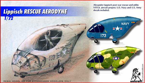 Maquette Unicraft Lippisch RAD (Rescue AeroDyne)-1/72 - Maquette d'avi