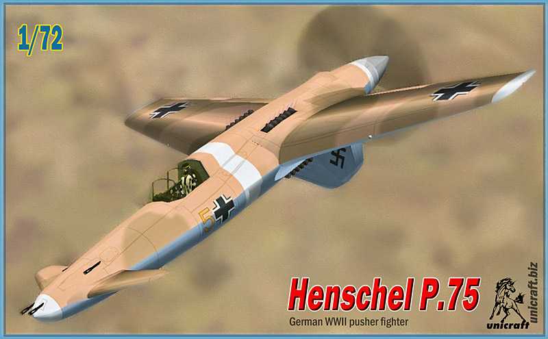 Maquette Unicraft Henschel Hs.75 pousseur allemand-1/72 - Maquette d'a
