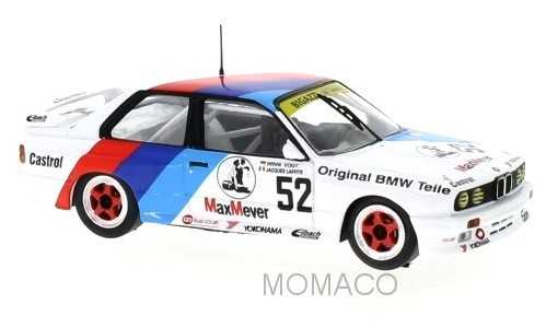 Miniature IXO MODELS BMW M3 (E30) 52 WTCC J. LAFFITE/W. VOGT 1988-1/43