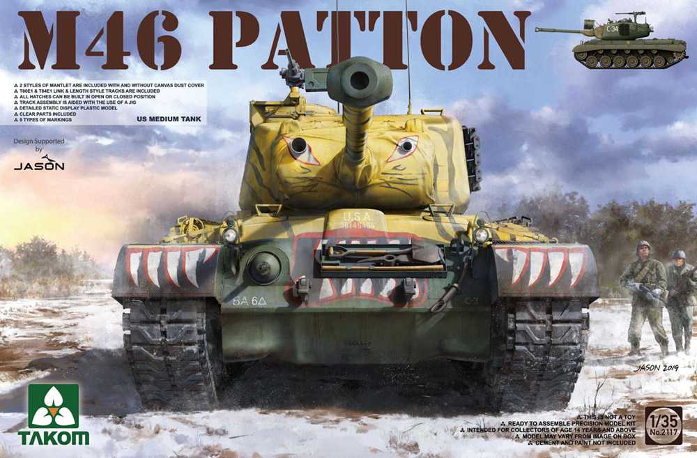 Maquette Takom M46 Patton US Medium Tank- 1/35 - Maquette militaire