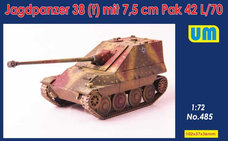 Maquette Unimodel Jagdpanzer 38 (t) avec 7.5cm Pak 42 L / 70-1/72 - Ma