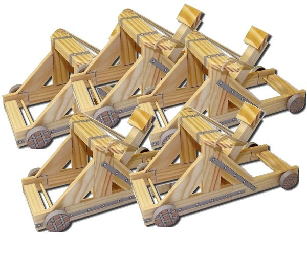 Maquette Esprit Maquette Kit Pédagogique de 5 Catapultes à Roues Gamme