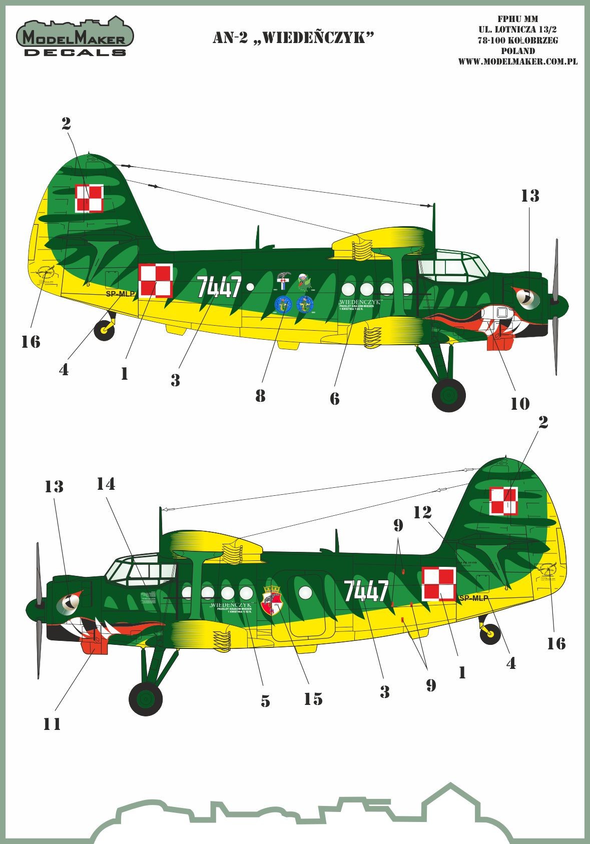  Model Maker Decals Décal Antonov An-2 Wiedenczyk- 1/48 - Accessoir