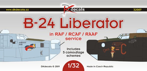  DK Decals Décal Consolidé B-24 Liberator dans le service RAF / ARC / 