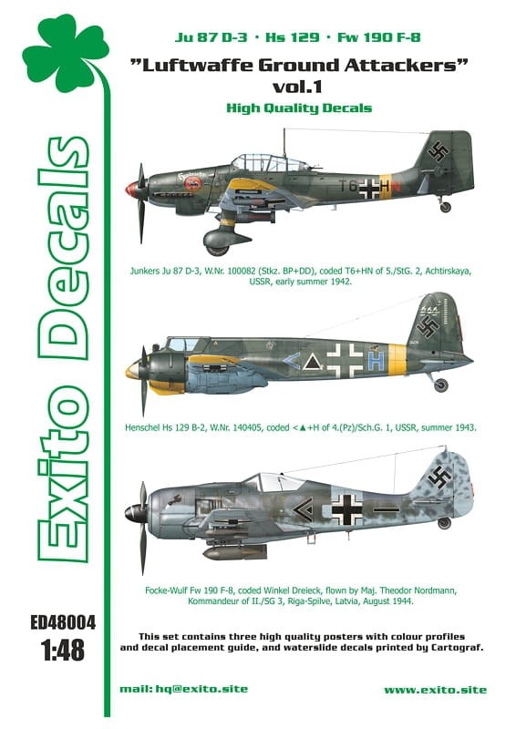  Exito Decals Décal Luftwaffe Ground Attackers vol.1 - Junkers Ju-87D-