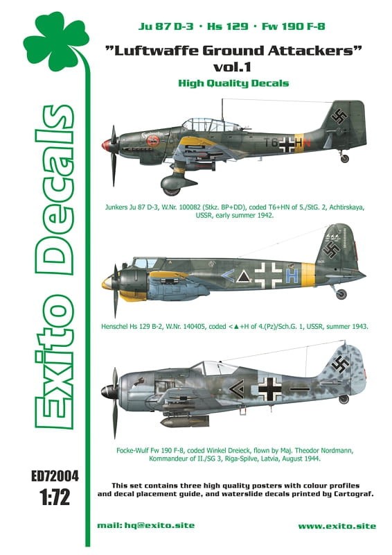  Exito Decals Décal Luftwaffe Ground Attackers vol.1 - Junkers Ju-87D-