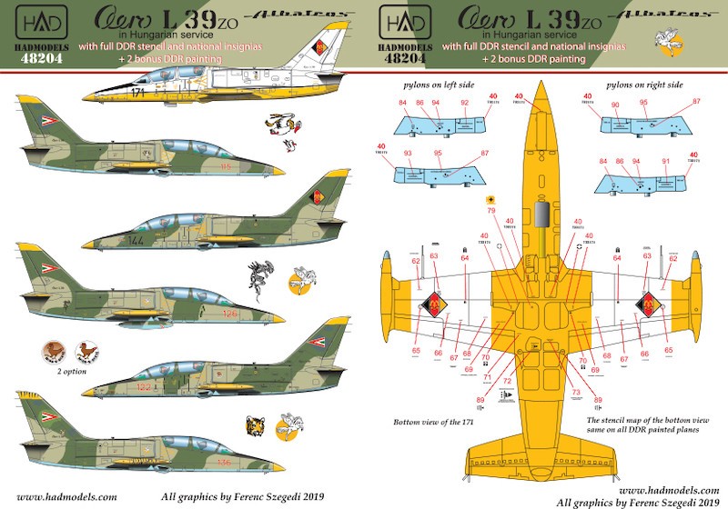  HAD Models Décal Version Aero L-39ZO et V en DDR et service hongrois 