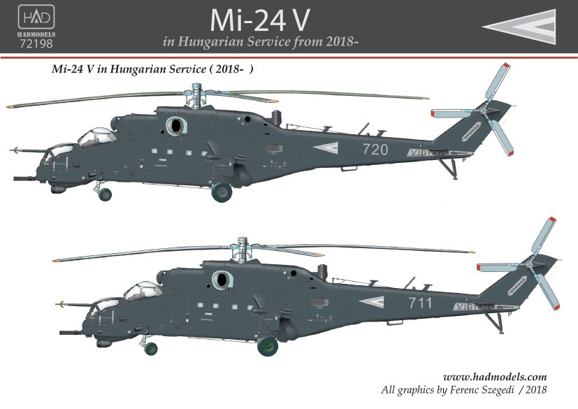  HAD Models Décal Mil Mi-24V Hongrois - Peinture grise, après la grand