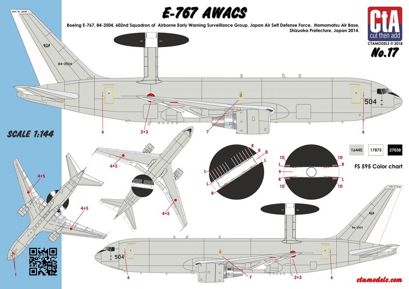  CtA Cut then Add Boeing E-767 AWACS, ensemble de conversion.(conçu po