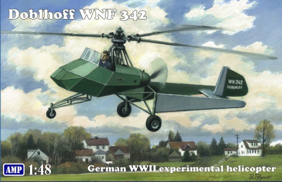 Maquette AMP Doblhoff WNF 342, hélicoptère expérimental allemand de la