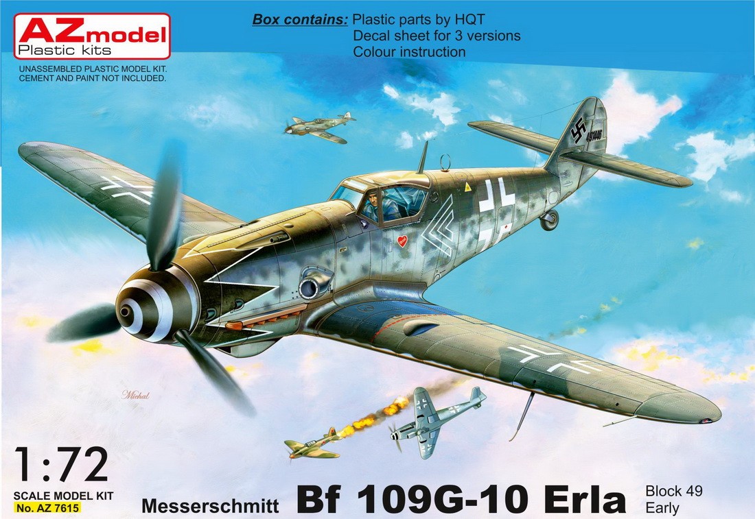 Maquette AZ Models Messerschmitt Bf-109G-10 Erla Block 49 Early-1/72