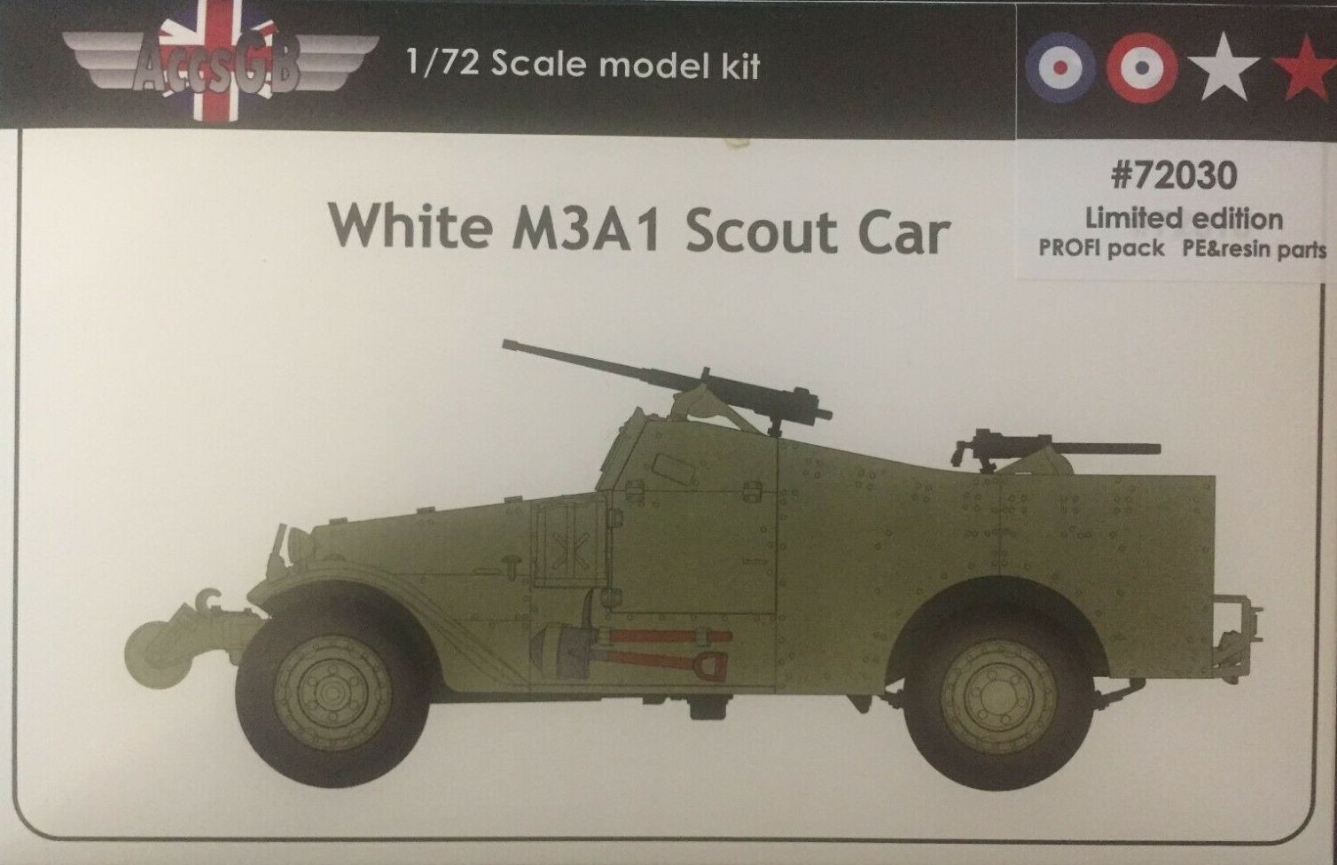 Maquette AGB M3A1 Scout Car édition limitée avec résine, gravure et un